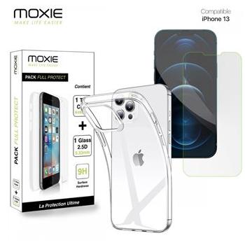 Pack coque souple + verre trempé 2,5D pour iPhone 13