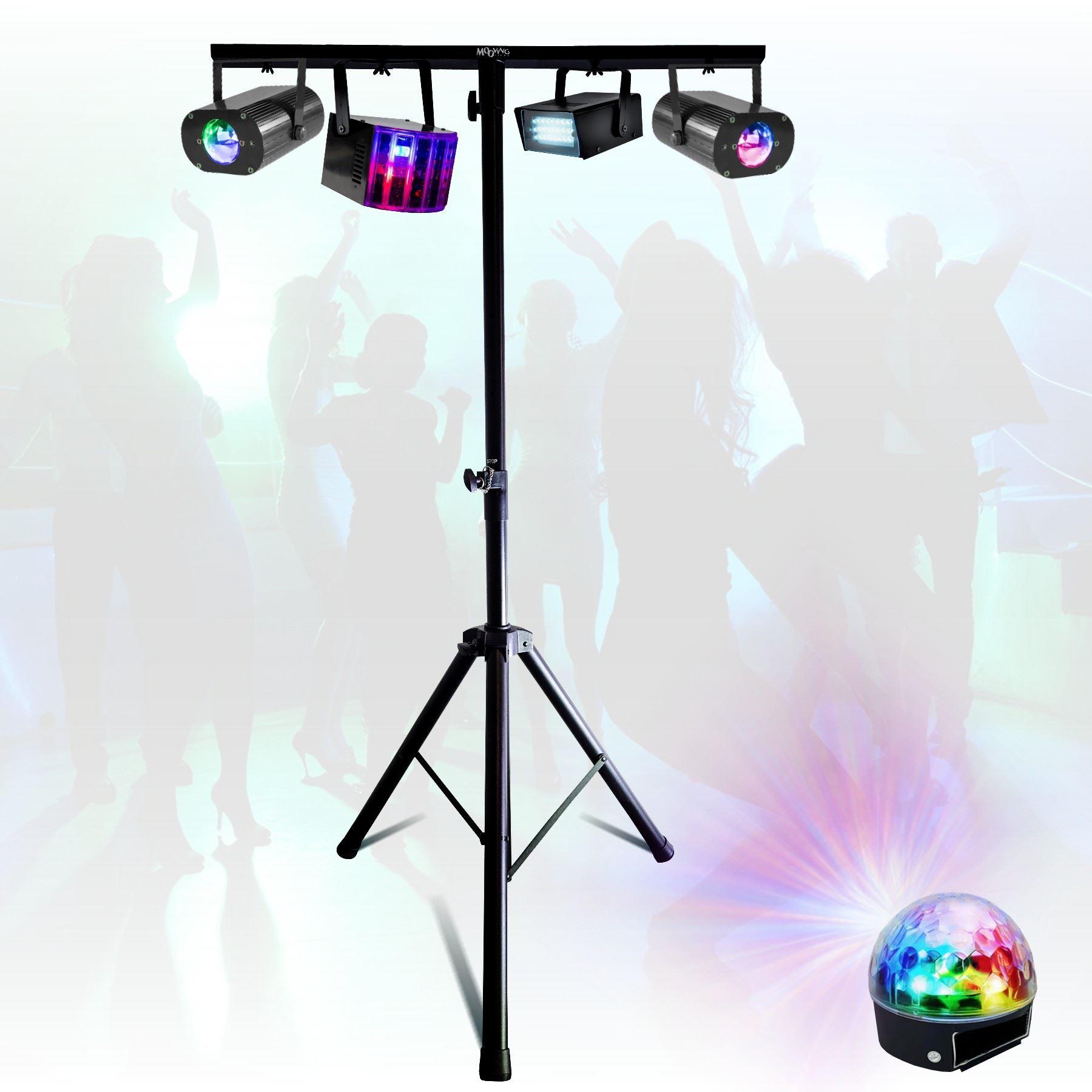 Pack Lumière Mooving Light &amp; Sound ML-SUPPORT-DJLIGHT 1,60m réglable - 5 Jeux