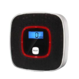 Détecteur de fumée Monoxyde de carbone avec écran LCD noir