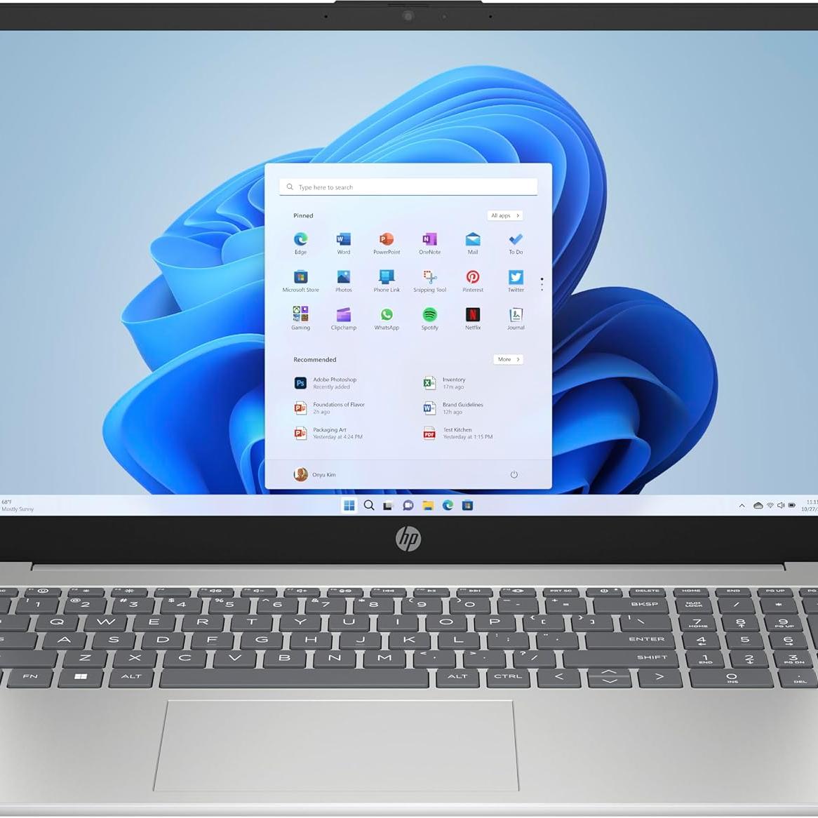 HP 15S CELERON N100 8GB 256GB SSD W11 HOME SILVER