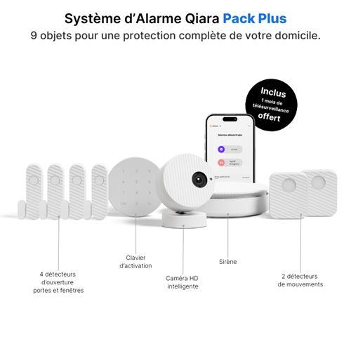 Pack Plus alarme sans fil Qiara + Système de sécurité + Détecteurs sirène et