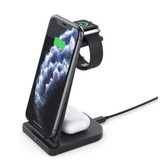 3 en 1 Station de Charge Sans Fil Qumox Support Qi Chargeur Induction pour Apple Watch Air Pods